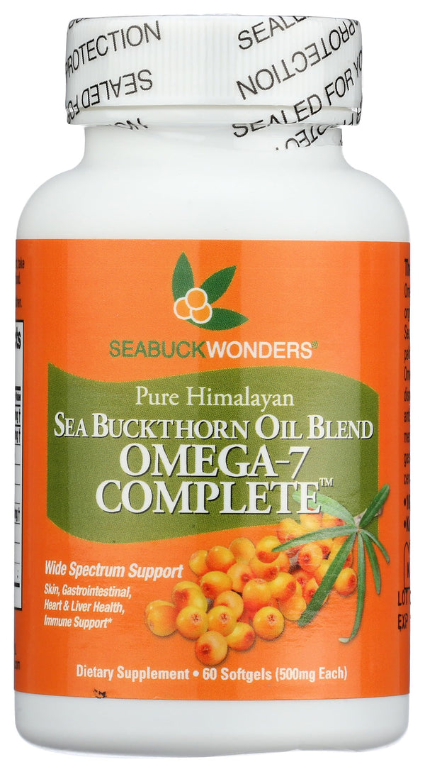 Seabuckwonders Sea Buckthorn Oil Blend, Omega-7 Complete, 60-Softgels (500mg Each)