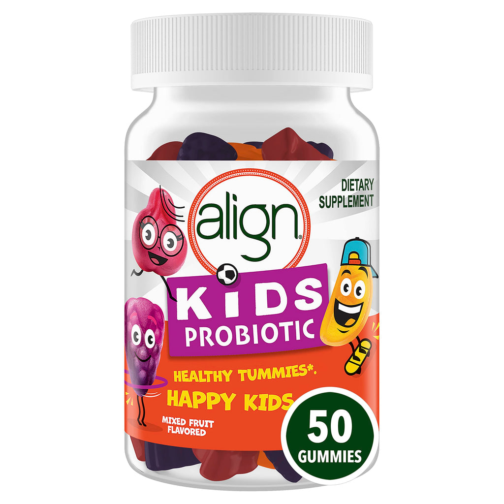 Align Kids Probiotic, Digestive Health for Kids, Prebiotic + Probiotic, Mixed Fruit Flavor, Less than 1 Gram of Sugar per Gummy, 50 Gummies