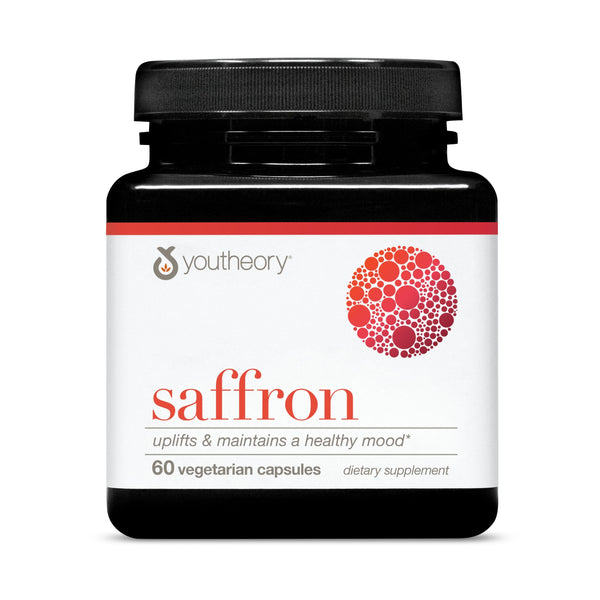 Youtheory Saffron - Vegan Energy Supplement for Men & Women* - Contains Rhodiola Rosea & Ashwagandha - Dairy, Soy & Gluten Free - 60 Vegetarian Capsules