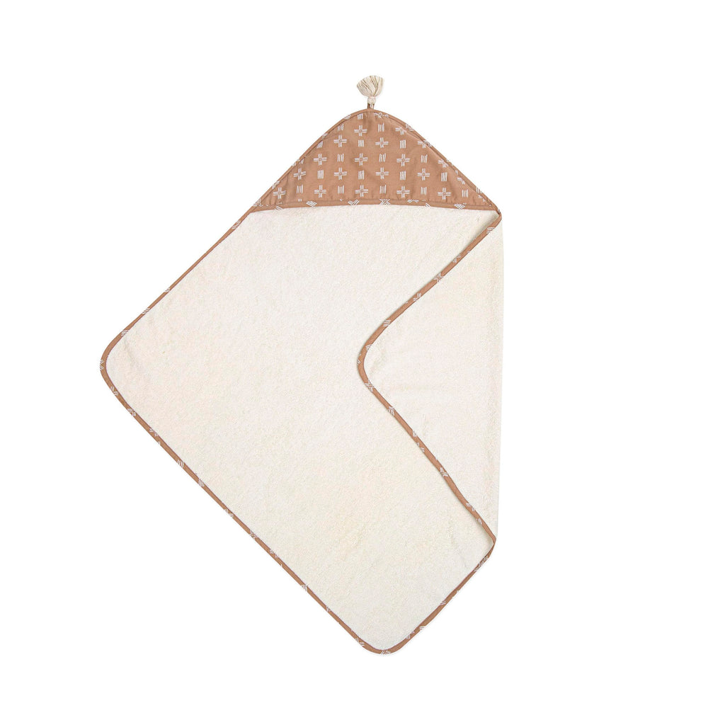 Crane Copper Dash Hooded Baby Towel - 100% Cotton Terry Cloth, 30" x 30", Beach & Pool Towel