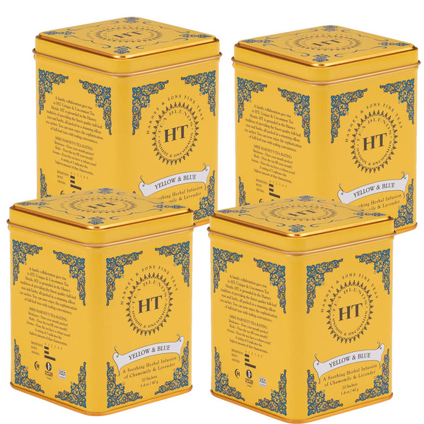 Harney & Sons Yellow and Blue, Chamomile and Lavender, 20 Count (Pack of 4)