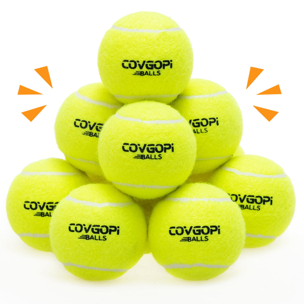 COVGOPI Dog Tennis Balls 12 Pack - Squeaky Interactive Dog Ball Toys for Training, Exercise, Indoor Outdoor Play - 2.5" Rubber Pet Balls for Small, Medium, Large Dogs
