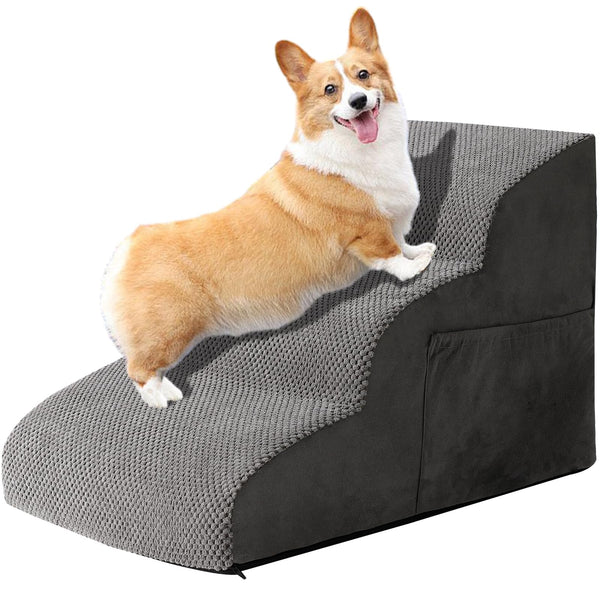Furnishh Dog Stairs for Small Dogs High Bed Couch Chair, 14.5 Inches 3-Step Pet Steps, Dog Ramp for Older Injured Dogs, Cats, Small Pets, Non-Slip and Durable