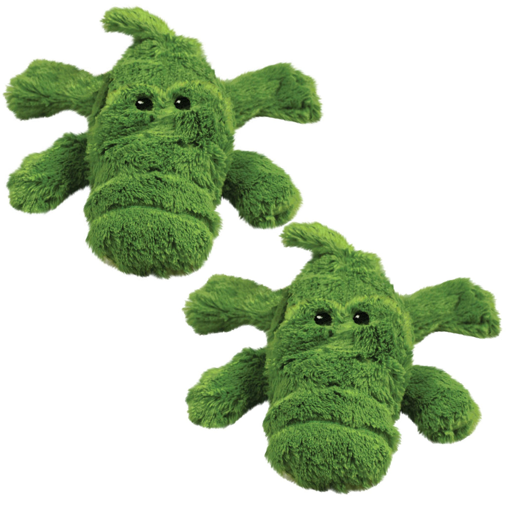 KONG Cozie Plush Dog Toys 2 Pack – Durable & Soft Squeaky Toys for Medium Dogs – Assorted Animal Characters (Ali The Alligator)
