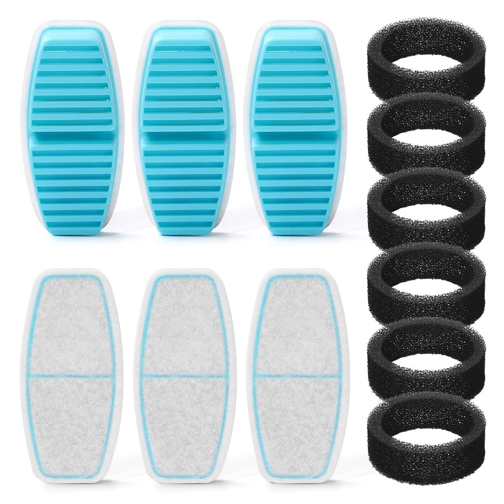 Official BMDSAE 12 Packs(6 Filters + 6 Sponges) for H4 Cat Water Fountain, Cat Fountain Replacement Filters with Activated Carbon Filter, Ultra-fine Fiber