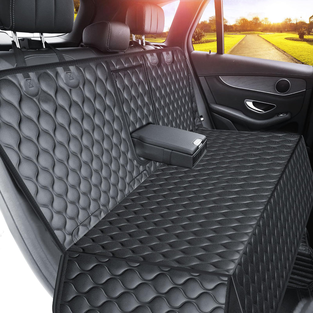 URPOWER Dog Car Seat Cover for Back Seat - Waterproof Bench Seat Cover Fits Middle Armrest for Cars, SUVs & Small Trucks, Nonslip Backseat Dog Covers Rear Seat Protector for Pets and Child