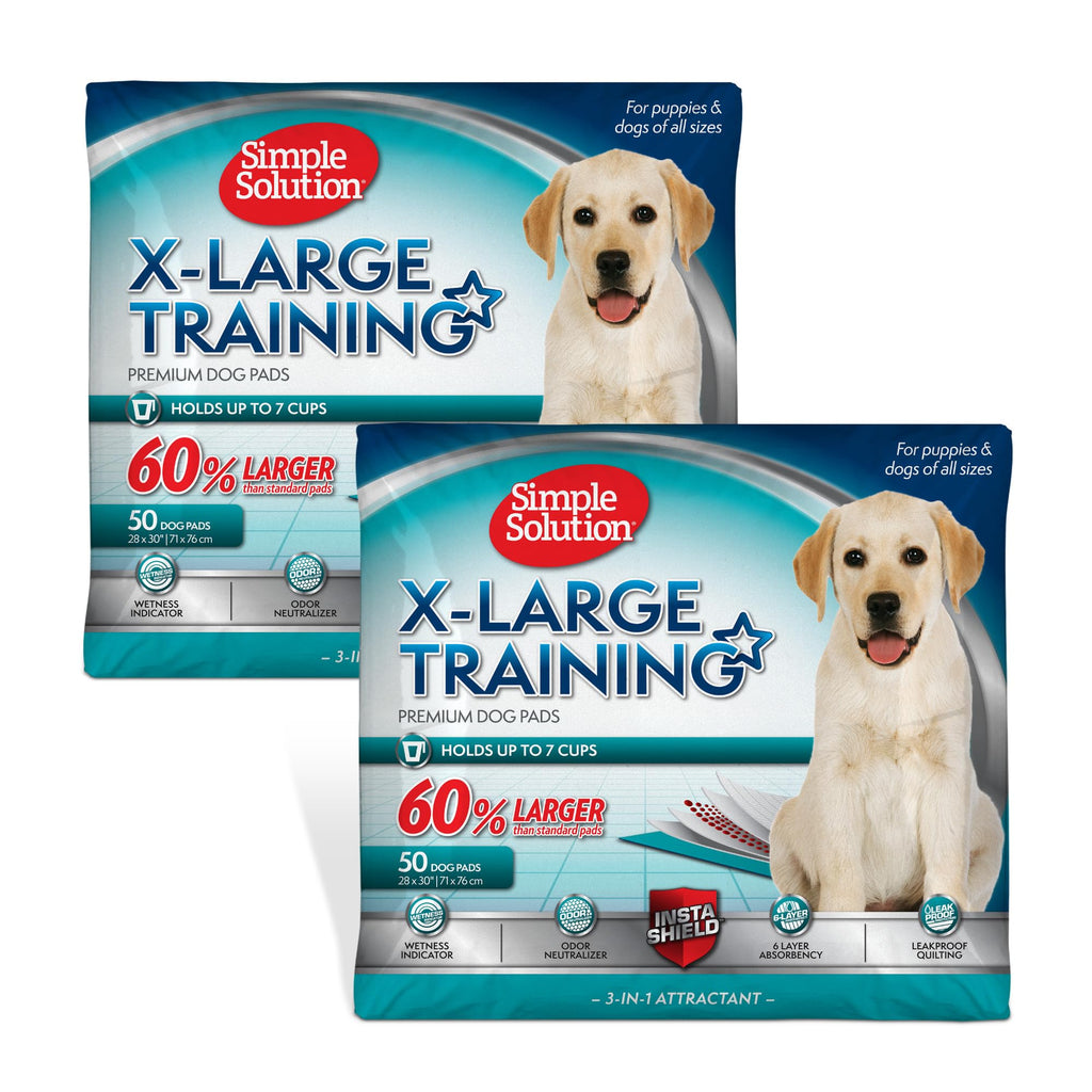 Simple Solution Extra Large Pee Pads For Dogs, XL Puppy Potty Training Pee Pad, 6 Layers Thick, Instashield Absorbent, Attracts Dogs, Leak Proof, Odor Neutralizing, Disposable, XLARGE 28"x30", 100ct