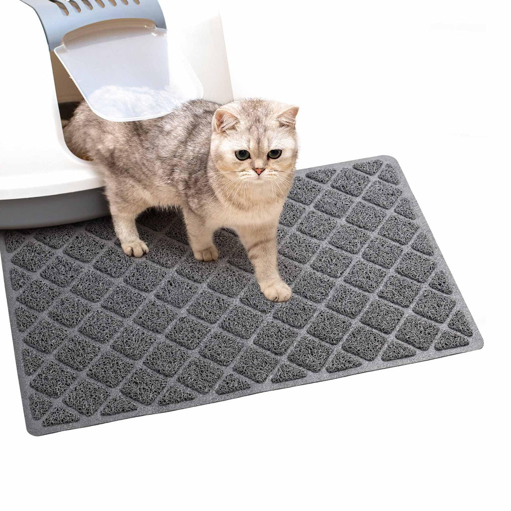 Cat Litter Mat Litter Box Mat，Litter Trapping Mat Premium Durable PVC Pad, 23x 14 Inches Kitty Litter Box, Easy to Clean，Non-Slip，Urine Waterproof