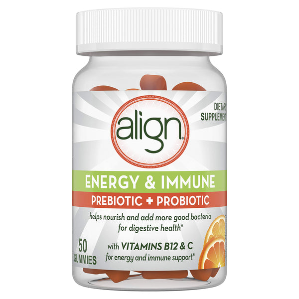 Align Probiotic, Gut Health & Immunity Support, Probiotic for Women and Men, #1 Doctor Recommended Brand, Vitamin C and B12 for Immune Support & Energy, Citrus Flavor, 50 Gummies