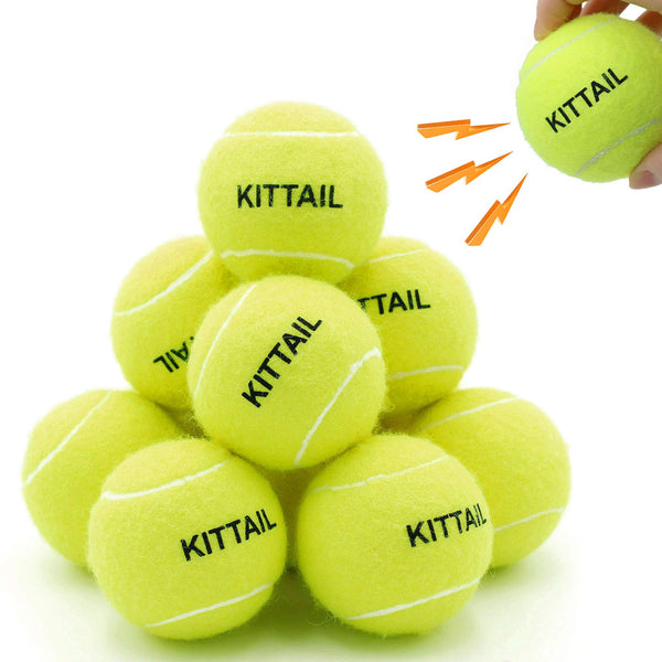 KITTAIL 12 Pcs Squeaky Tennis Balls for Dogs - 2.58" Interactive Doggy Toys - Mini Safe, Durable for Small Medium Large Dogs Training Playing, with 1 Reusable Carry Bag