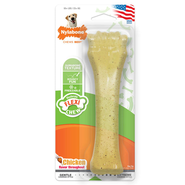 Nylabone Knuckle Bone Flexi Chew Toy for Dogs, Flexible Dog Toys for Moderate & Gentle Chewers, Chicken Flavor, X-Large - 50+ lbs, 1 Count