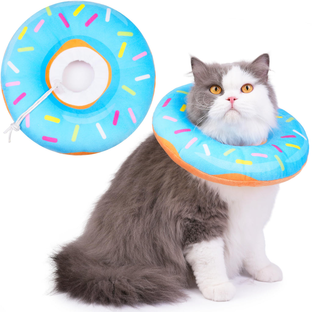 Hpetppy Cat Cone Collar Soft, Cat Recovery Collar for Wound Healing Cute Cat Donut Adjustable Cat Cones to Stop Licking Comfortable Lightweight Neck Elizabethan Collars for Cats Kittens After Surgery