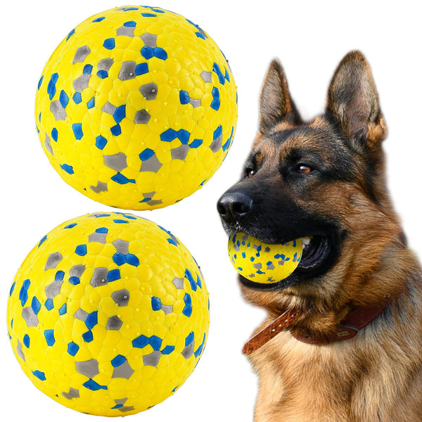 FUSOTO 2Pcs Dog Balls, Tennis Balls for Dog Aggressive Chewers, for Large Medium Small Puppy, Training Catch&Fetch, Water Floats Toys, Yellow