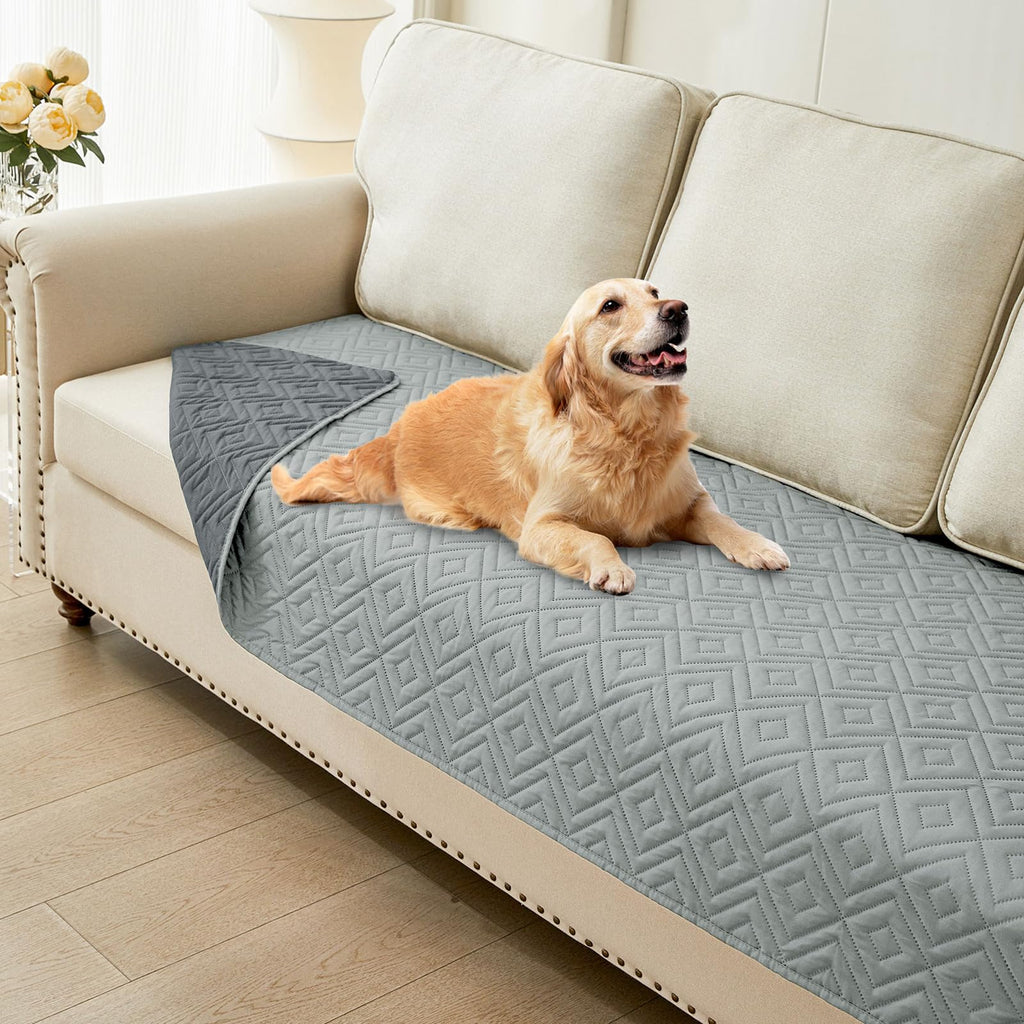 hyha Waterproof Dog Blanket, Soft Pet Bed Blankets, Waterproof Sofa Couch Cover for Dogs Washable, Reversible Pet Couch Covers for Sofa Furniture (30x70 Inch, Grey/Dark Grey)