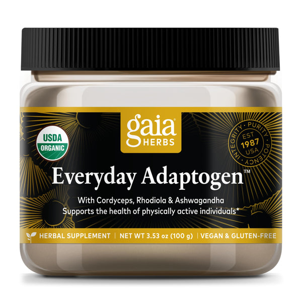 Gaia Herbs Everyday Adaptogen Powder - Helps Provide Energy Support & Maintain Healthy Stress Levels in Physically Active - with Maca Root, Cordyceps, Ashwagandha & More - 3.5 Oz (38-Day Supply)