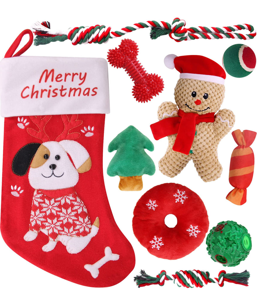 Pweituoet Christmas Dog Toys and Stocking, Adorable Gifts for Puppy to Medium Dog