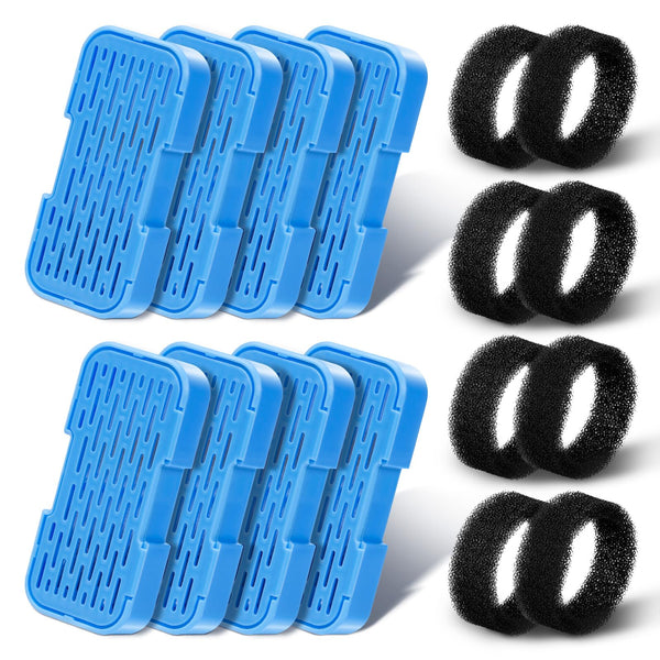 AOOGITF Official Cat Water Fountain Filters, 16 Packs(8 Filters + 8 Sponges) Cat Fountain Replacement Filters for AOOGITF Cat Fountain, with Activated Carbon Filter, Ultra-fine fiber
