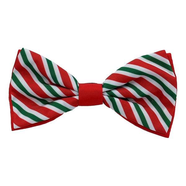 Huxley & Kent Peppermint Stripe Bow Tie for Pets | Large, Comfortable & Durable | Christmas Holiday Bow Tie Collar Attachment for Dogs & Cats