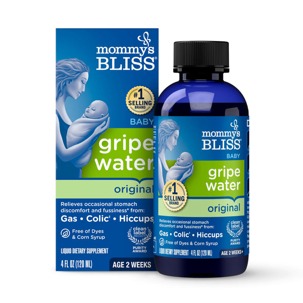 Mommy's Bliss Gripe Water Original, Infant Gas & Colic Relief, Gentle & Safe, 2 Weeks+, 4 Fl Oz (Pack of 1)