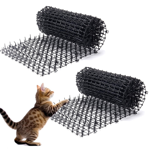 OCEANPAX 2PCS 6.5ft Scat Mat for Cats, Prickle Strips Network Digging Stopper Outdoor Spike Deterrent Mat, 78 inch x 11 inch(13FT)
