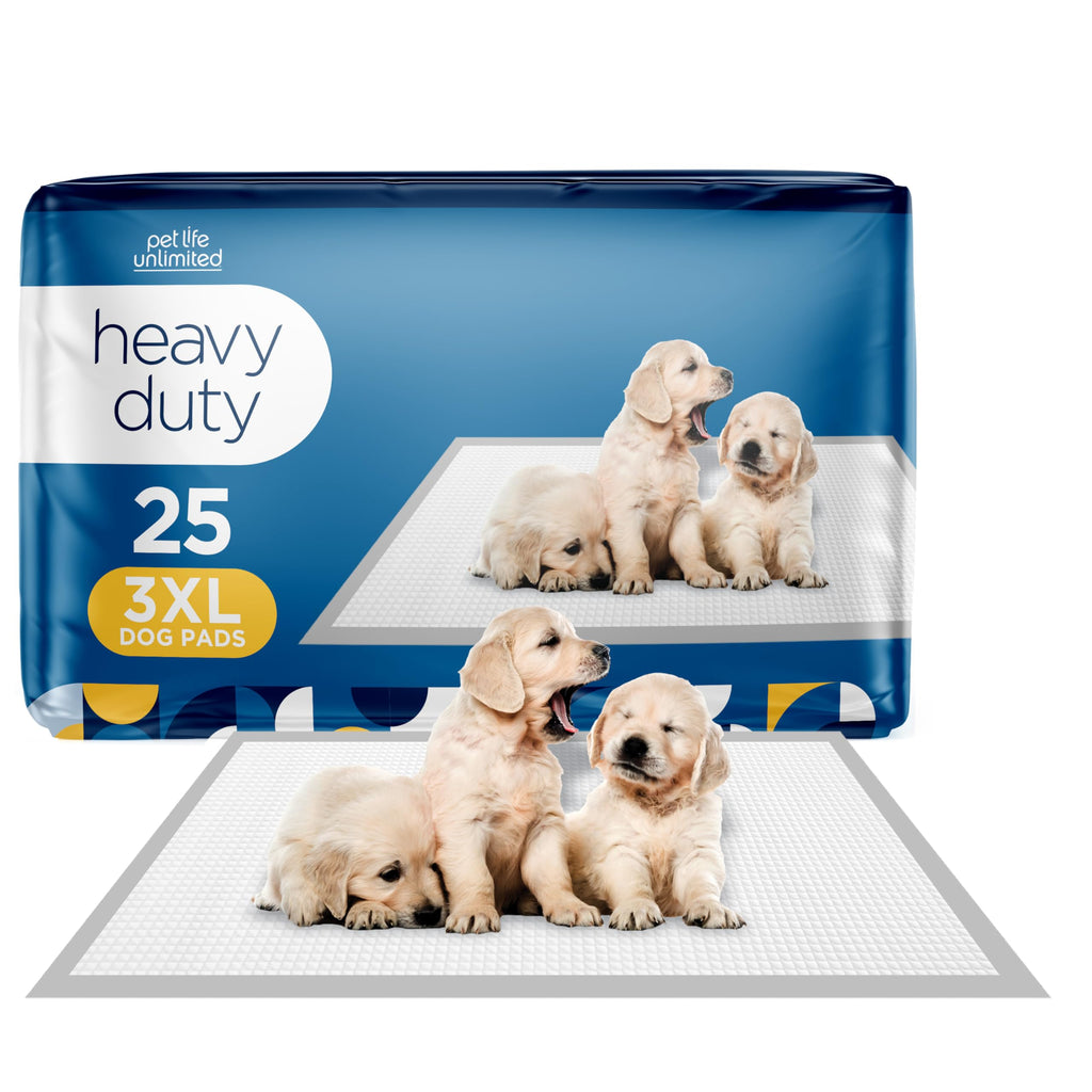 Pet Life Unlimited Heavy Duty Triple Extra Large Puppy Pads, Dog Training Pads - Odor Controlling Pee Pads with Wetness-Activated Fragrance - USA Made - 36" x 36" - 25 Count (3XL)