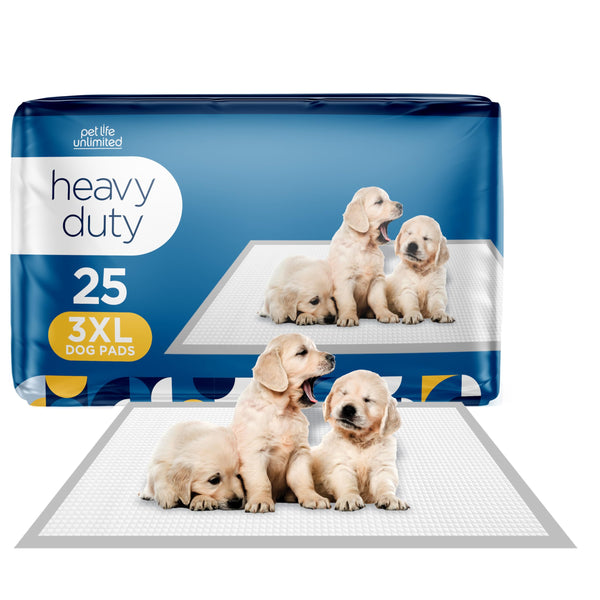 Pet Life Unlimited Heavy Duty Triple Extra Large Puppy Pads, Dog Training Pads - Odor Controlling Pee Pads with Wetness-Activated Fragrance - USA Made - 36" x 36" - 25 Count (3XL)