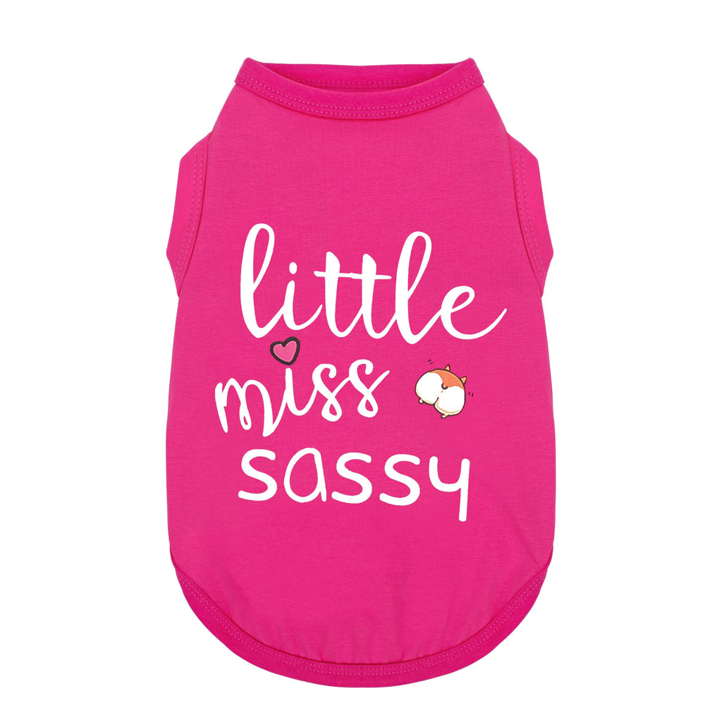 Paiaite Dog Clothes Fashionable Sleeveless Pet Vest: 'Little Miss Sassy' Printed Cotton Dog Shirt, Ideal for Small, Medium, and Large Breeds, Ensuring Comfort and Breathability Rose Red S