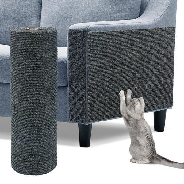 78.7"x14.6" Trimmable Cat Scratch Furniture Protector - Climbing Self-Adhesive Cat Scratching Pad Mat, Couch Protector from Claws for Scratch Post Cat Tree Shelves Wall, Dark Gray