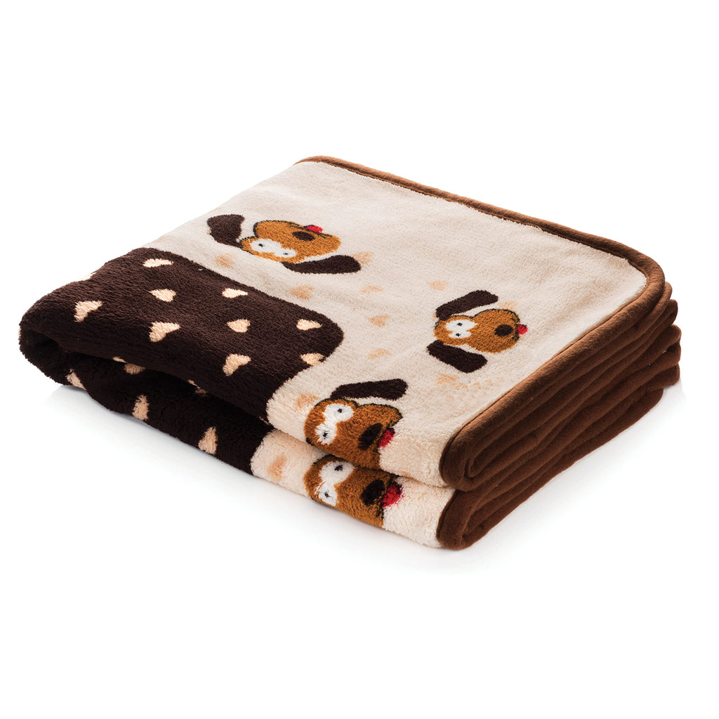 Snuggle Puppy Blanket for Pets - Cozy Dog Blanket for Small Dogs - Machine Washable Dog Blanket in Neutral