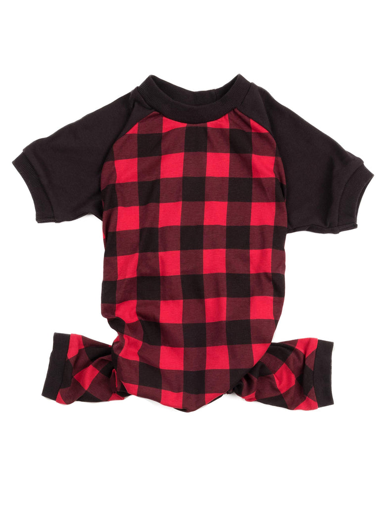 Leveret Dog Pajamas 100% Cotton Red & Black Plaid (Size XXX-Large)