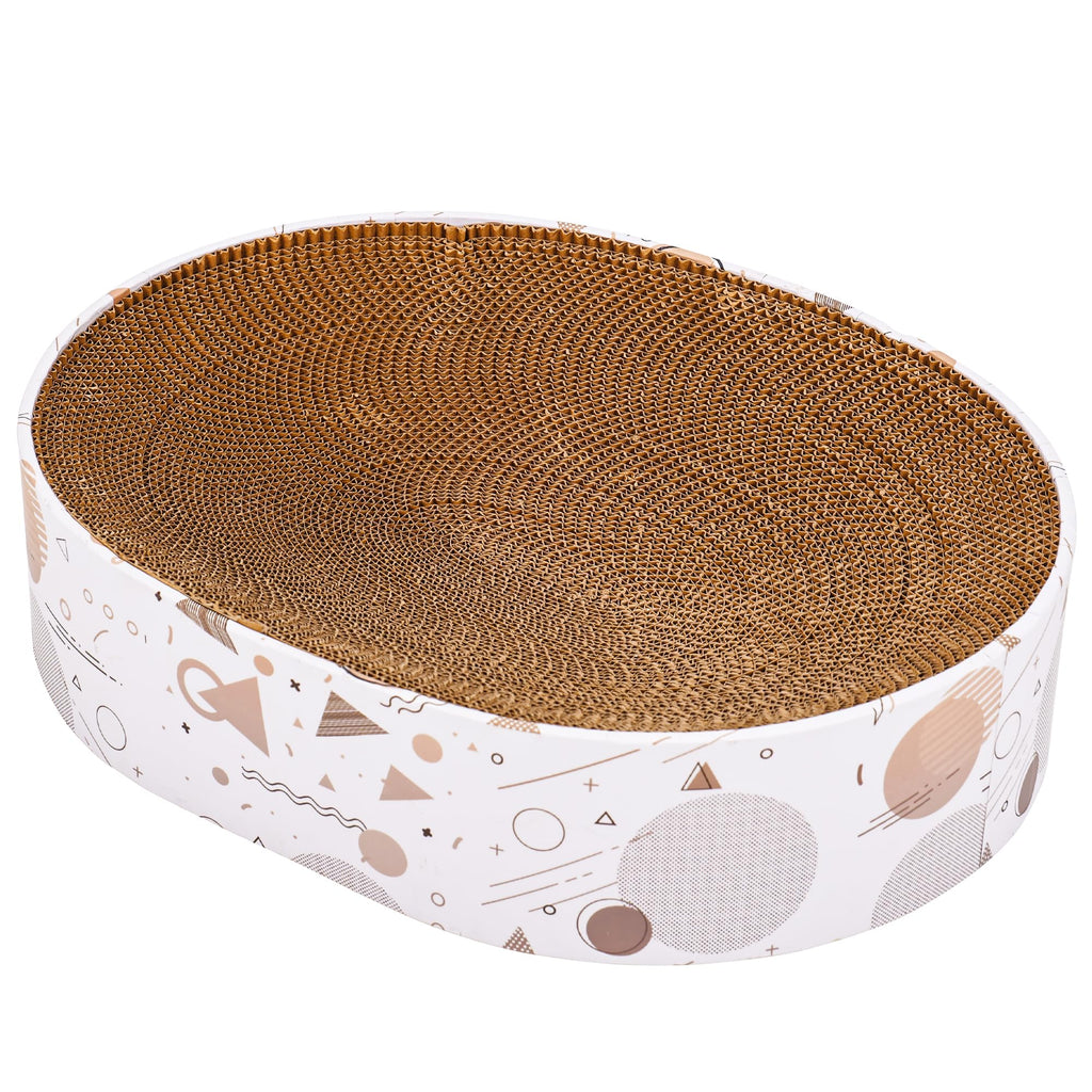 Oval Sturdy Cat Scratching Cardboard Pad Breathable Cat Scratch Pad, Cat Scratching Cardboard for Indoor Cats, Furniture Protecter