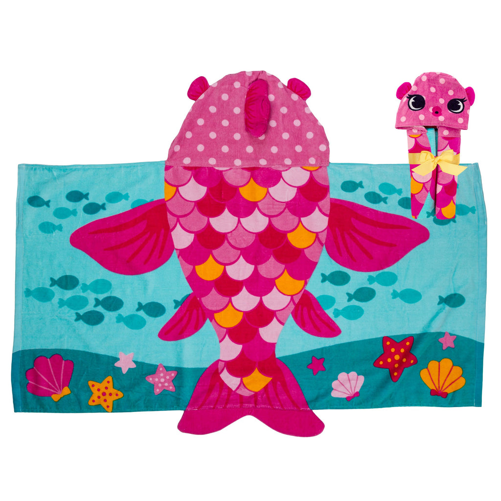 Stephen Joseph, Kids Hooded Bath Beach Towel, Girls and Boys Towel, Swim Pool Cover Up Super Absorbent Cute Characters