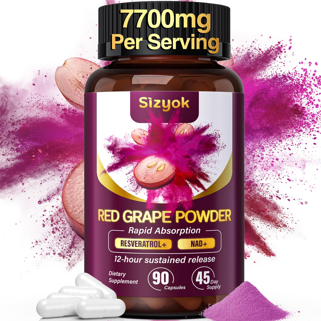 Piceid Resveratrol Supplement and NAD+ Cell Regenerator, Nitric Oxide Supplement, Support Heart Health, Blood Flow, Cellular Energy Production & Metabolism, Red Grape Powder, 45 Day Supply