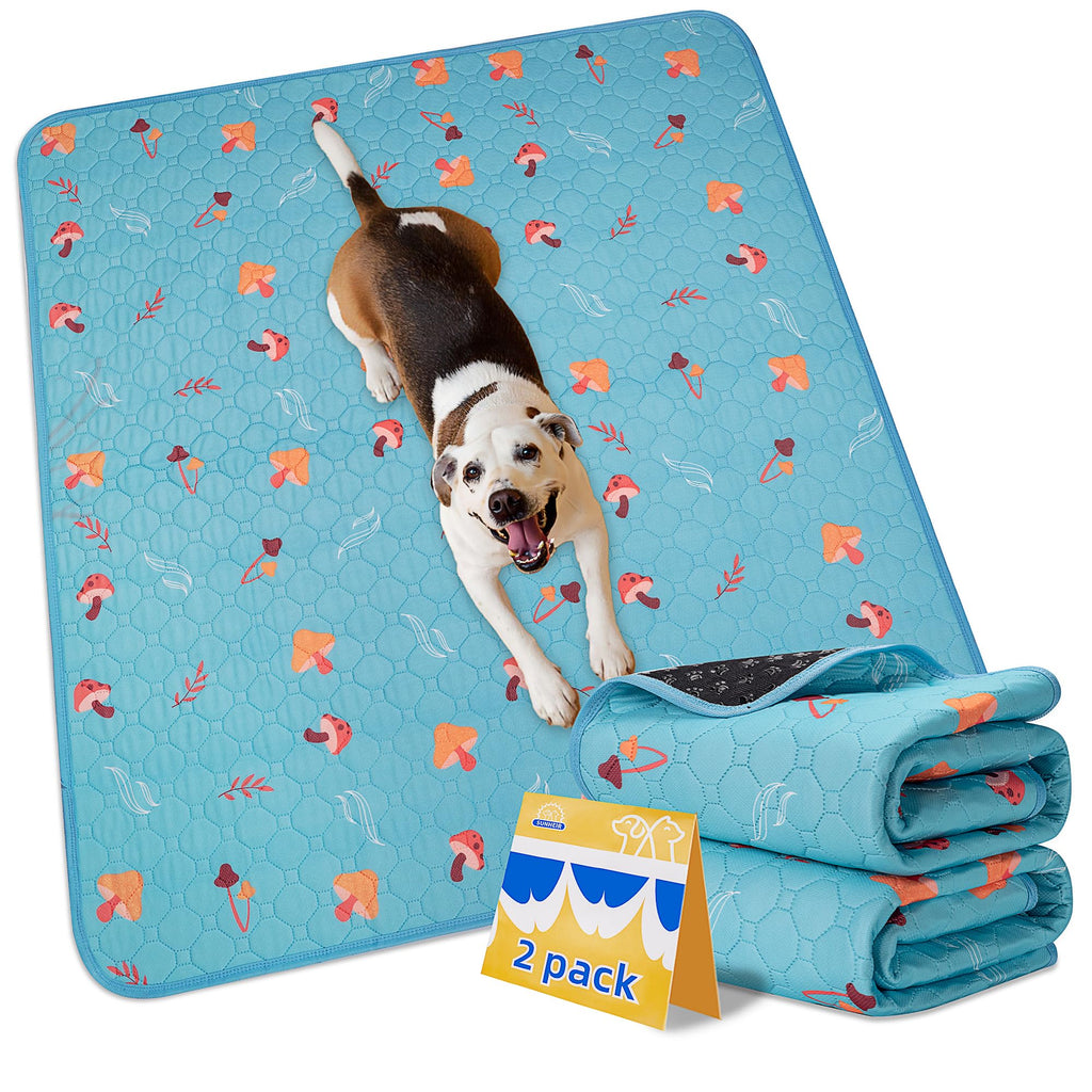 Sunheir 2 Pack Washable Pee Pads for Dogs, 34'' x 30'' Extra Large Super Absorbent Reusable Puppy Training Pads - 100% Waterproof, Non-Slip, Whelping Pads with Puppy Playpen, Incontinence, Potty