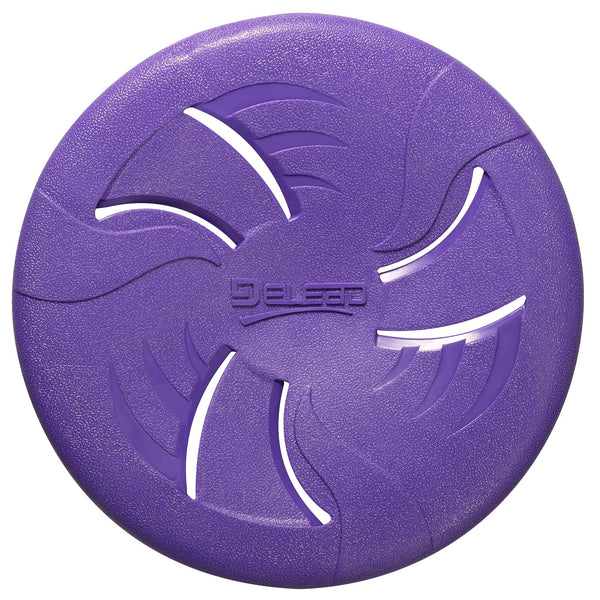 HONGEZEY Indestructible Flying Disc, Interactive Dog Toy - Soft, Lightweight Fetch Toy for Medium Large Dogs - Floats in Water & Safe on Teeth, 9 inch (Large, Purple)