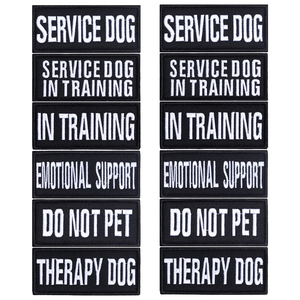 Pistha 12 Pieces Removable Tactical Dog Harness Service Dog Vest Patches Do Not Pet in Training and Emotional Support Dog Vest Patches(3.6 x 1.6Inch)