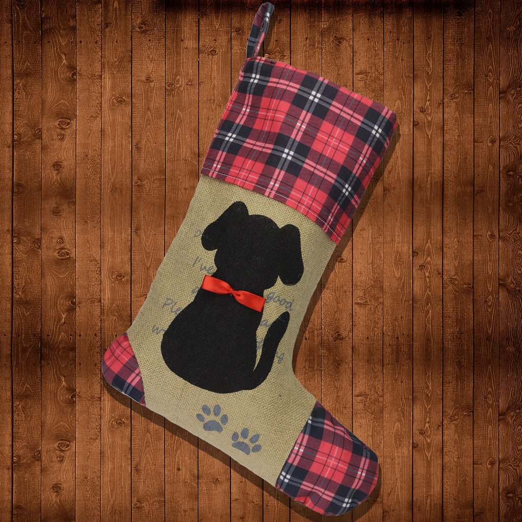 Wendsim Christmas Stocking for Pet Dog Cat with Red Bowknot Pet Stocking for Personalize (Dog)