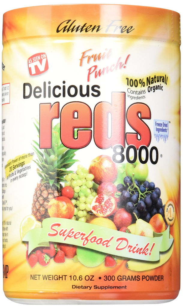 Greens World Delicious Reds 8000 Supplements, Fruit Punch, 10.6 Ounce