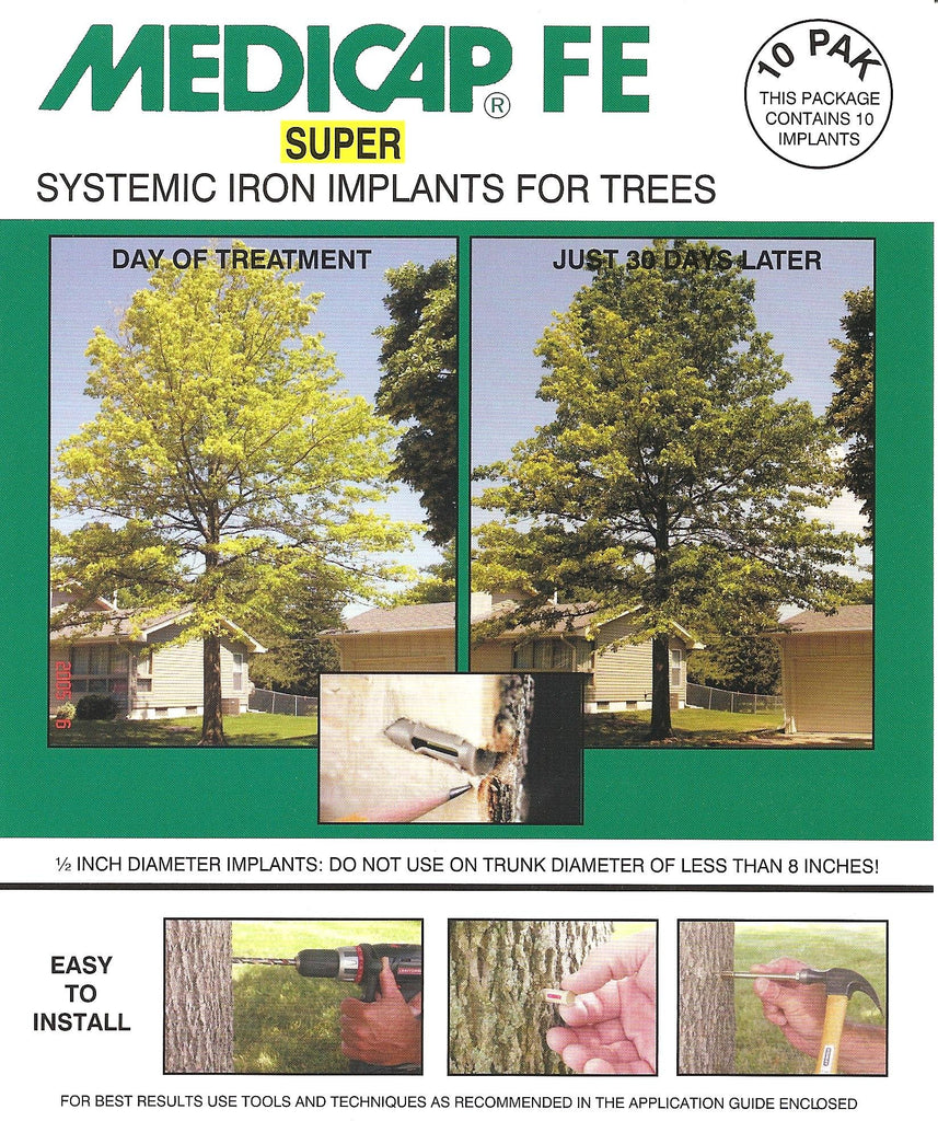 Medicap 10-Pack FE SUPER Systemic Iron Tree Implants for Control of Iron Chlorosis, 1/2-Inch