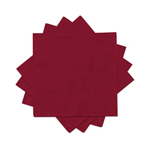 Maroon Cocktail Napkins 3-ply 80PCS Burgundy Red Beverage Napkin Disposable Paper Cocktail Napkins Dinner Napkins for Birthday Graduation Party Restaurant Bar Picnic