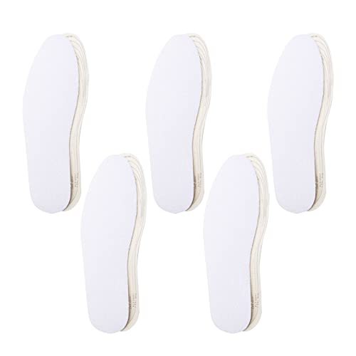 5 Pairs Odor Control Summer Pure Cotton Terry Cloth Shoe Insoles,Absorbs Sweat & Controls Odor Ideal for Wear Without Socks,Barefoot Shoe Inserts