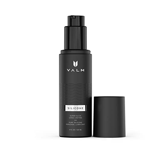 Valm Silicone Based Sex Lube | Ultra Long Lasting Sexual Personal Lubricant for Women, Men, and Couples | Waterproof, Unscented, Non-Sticky, Glycerin & Paraben Free | Locking Pump (4 Fl Oz)