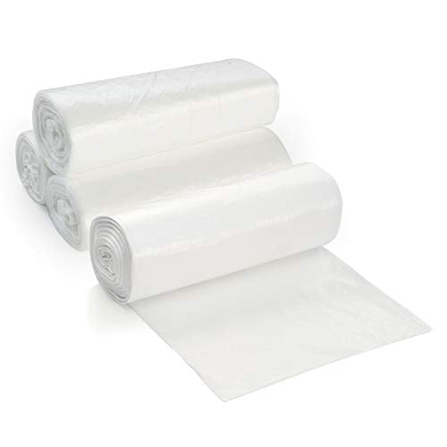 7-10 Gallon Clear Garbage Can Liners, 100 Count - Small - Medium Trash Can Liners - High Density, Thin, Lightweight, 8 Microns - For Office, Home, Hospital Wastebaskets - 2 Coreless Rolls