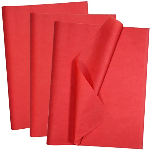 100 Sheets Red Tissue Paper - Artdly 14 x 20 Inches Recyclable Red Wrapping Paper Bulk for Weddings Birthday DIY Project Gift wrapping Crafts Decor (Solid Kraft)