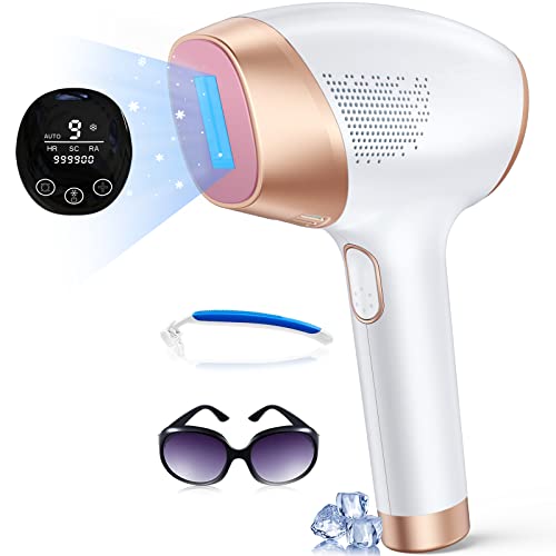 Laser Hair Removal Device Permanent, Painless with Ice Cooling Feature At-Home IPL Hair Removal for Women and Men 3-in-1 Face Leg Arm Back Whole Body Use Hair Remover Machine