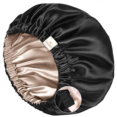 YANIBEST Silk Bonnet for Sleeping Satin Bonnet Hair Bonnets for Black Women and Men Double Layer Ajustable Bonnet for Curly Braids Hair