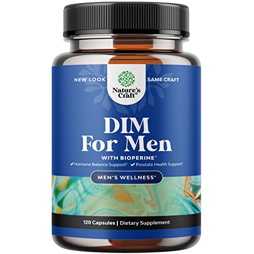 Natures Craft Advanced Diindolylmethane Dim Supplement for Men - Herbal Supplement for Men with Dim 200mg Panax Ginseng Grapeseed Astragalus and BioPerine Estrogen Hormone Balance Dim Complex