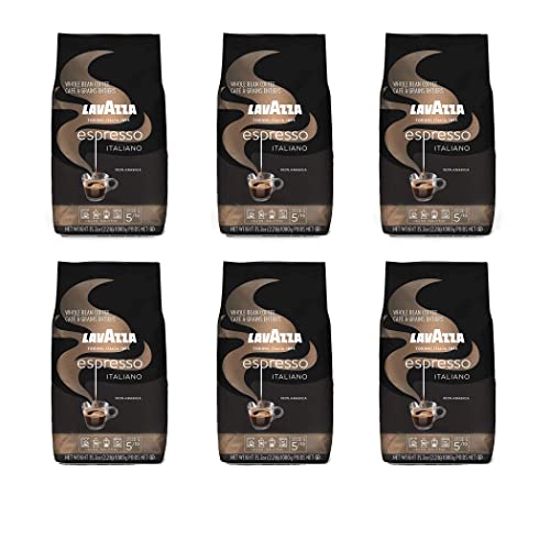 Lavazza Espresso Italiano Whole Bean Coffee Blend, Medium Roast, 2.2 Pound Bag (Case of 6 Bags)