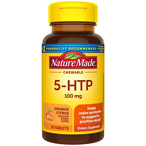 Nature Made Chewable 5HTP 100mg, 5-HTP Mood Support Supplement, 30 5 HTP Chewable Tablets, 30 Day Supply