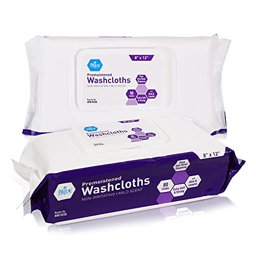 Medpride Disposable Premoistened Washcloths - Non Irritating Adult Cloth Wipes With Aloe Vera & Lanolin For Sensitive Skin- 8” x 12” Extra Soft - Case of 480 Wipes